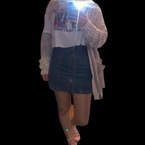 Forever 21 Zip-Up Denim Mini Skirt | Small